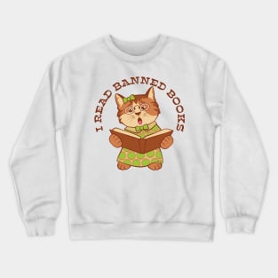 I Read Banned Books Kitten Crewneck Sweatshirt